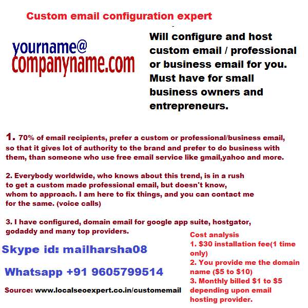 Custom email configuration expert